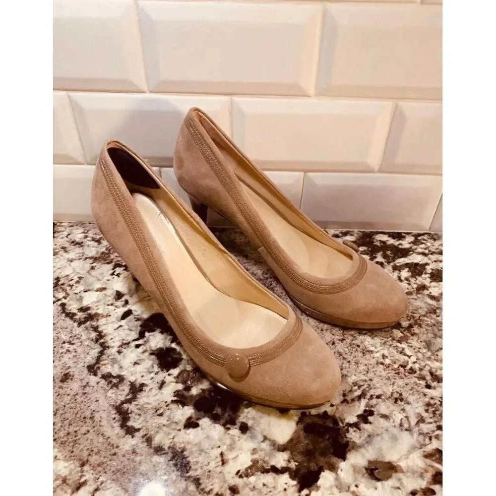 Nine-west Women's Tan Suede Heels, Pumps - Picture 2 of 8
